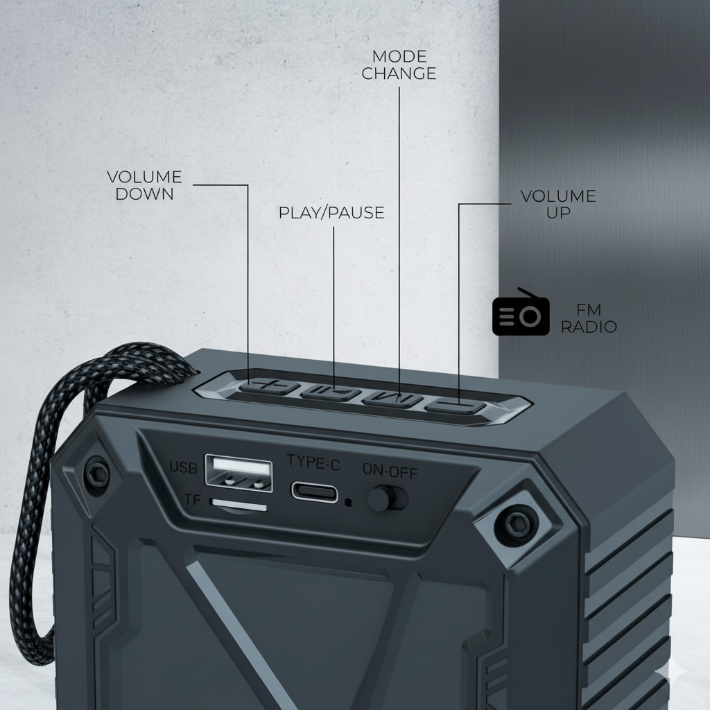 Opulentique-B30 Wireless Speaker Bluetooth V5.3 Connectivity 10 mm, 7 Watts Sounding of Functions 2X Extra Bass, Support BT/FA/FM/AUX, 6 Hours Playback Time