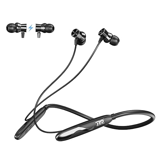 Opulentique M145 Wireless Neckband fast Charging With 300mah Battery with Mic,13mm Drivers, HD Audio Deep Bass, Up to 56 Hours Music and Calling Time,IPX4 Sweat Proof Neckband, ENC