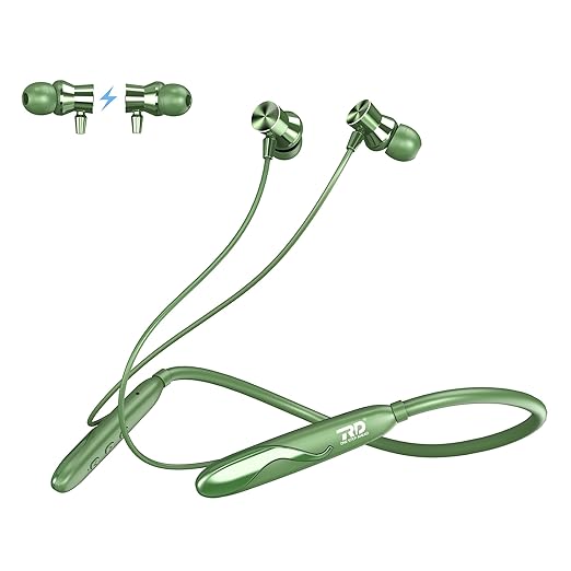 Opulentique M145 Wireless Neckband fast Charging With 300mah Battery with Mic,13mm Drivers, HD Audio Deep Bass, Up to 56 Hours Music and Calling Time,IPX4 Sweat Proof Neckband, ENC