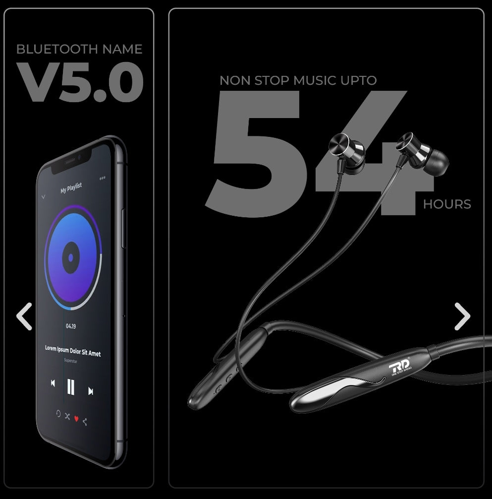 Opulentique M145 Wireless Neckband fast Charging With 300mah Battery with Mic,13mm Drivers, HD Audio Deep Bass, Up to 56 Hours Music and Calling Time,IPX4 Sweat Proof Neckband, ENC