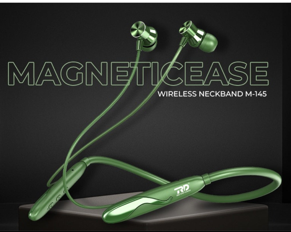 Opulentique M145 Wireless Neckband fast Charging With 300mah Battery with Mic,13mm Drivers, HD Audio Deep Bass, Up to 56 Hours Music and Calling Time,IPX4 Sweat Proof Neckband, ENC