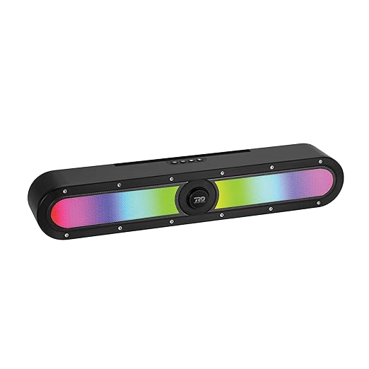 Opulentique SP 32 ColorPulse Wireless Soundbar Upto 9 Hours Playtime-1-2 Hrs Charging 10W Speaker 1500mAh Battery Capacity Supreme bass Bluetooth Sound bar Supports TF/SD Card/FM/USB/AUX 8 Black