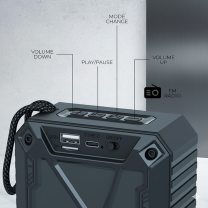 Opulentique-B30 Wireless Speaker Bluetooth V5.3 Connectivity 10 mm, 7 Watts Sounding of Functions 2X Extra Bass, Support BT/FA/FM/AUX, 6 Hours Playback Time