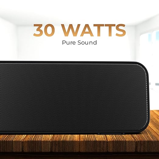 Opulentique  SP-12 Smart Portable Stereo Wireless Soundbar Bluetooth V5.0 Connectivity15 Watts 2.0 Sound Treble Extra Bass Speaker Supports TF/SD Card/USB/AUX 8 Hours Playback Time IPX4 Waterproof- Black Color With 6 Month Warranty