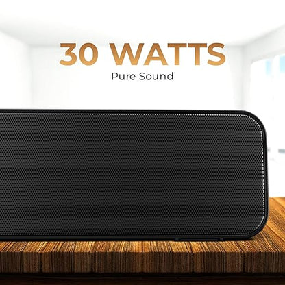 Opulentique  SP-12 Smart Portable Stereo Wireless Soundbar Bluetooth V5.0 Connectivity15 Watts 2.0 Sound Treble Extra Bass Speaker Supports TF/SD Card/USB/AUX 8 Hours Playback Time IPX4 Waterproof- Black Color With 6 Month Warranty