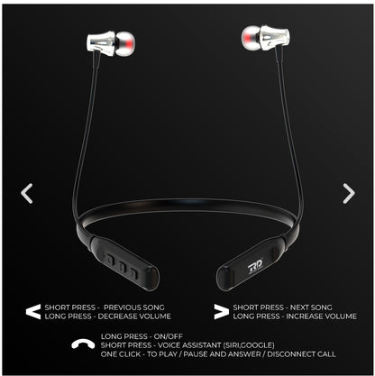 Opulentique-M120 Wireless Neckband With Bluetooth V.5.1 EDR Chip For Gaming 24 Hours Play Time